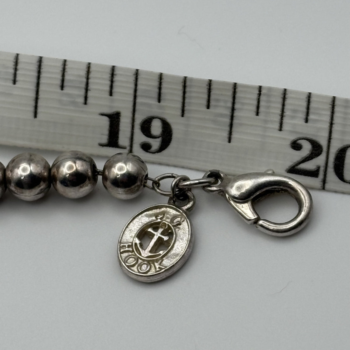 Vintage JG Hook Silver Tone Beaded Cross Disc Necklace 19"