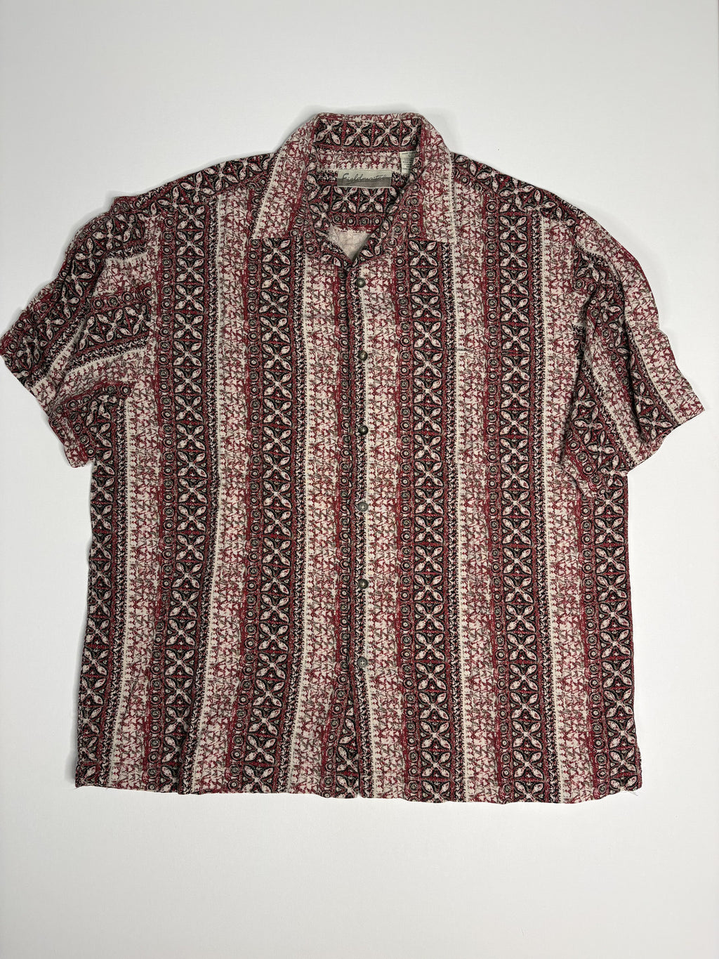 VTG Fieldmaster Patterned Short Sleeve Button Up Shirt L