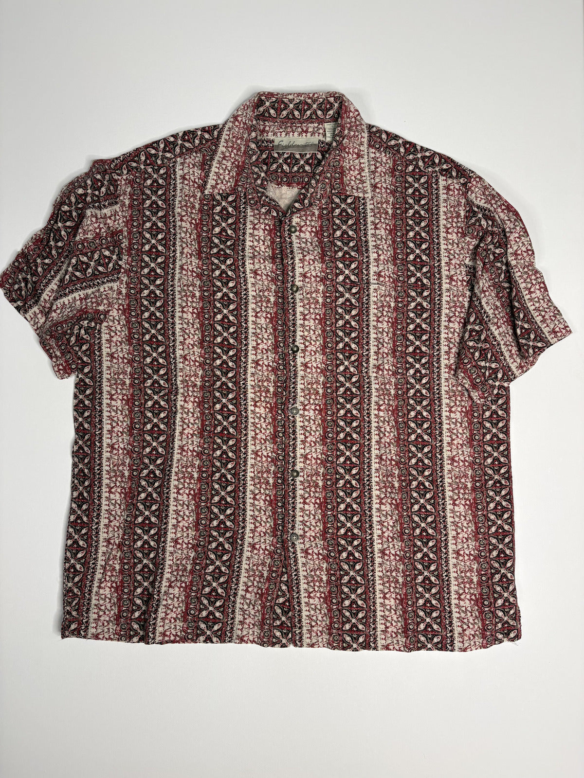 VTG Fieldmaster Patterned Short Sleeve Button Up Shirt L