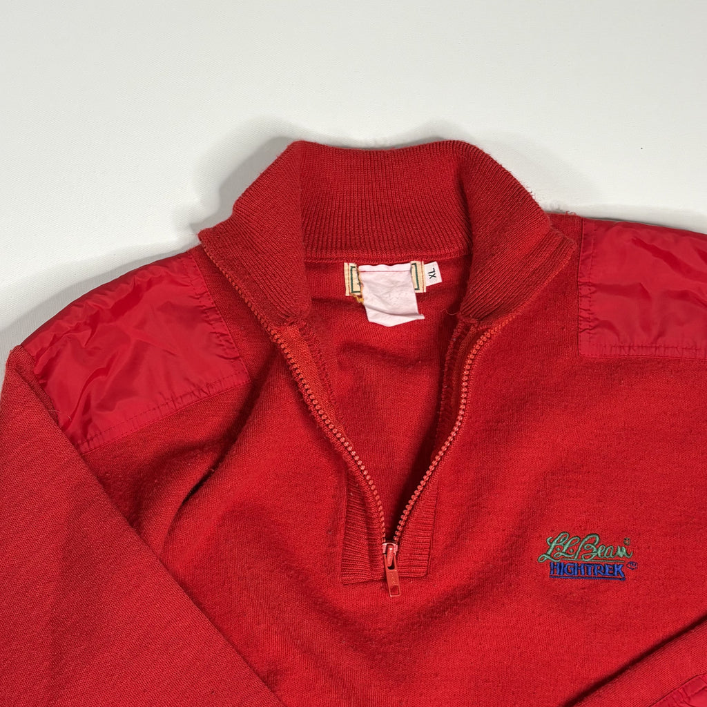 VTG L.L. Bean HighTrek 1/4 Zip Fleece Pullover Red XL