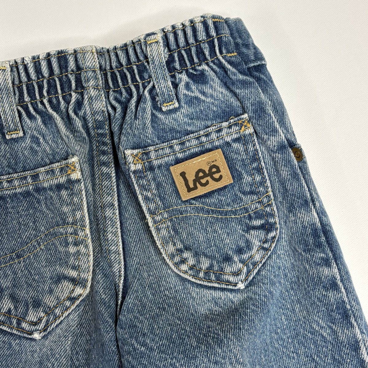 Vintage Lee Kids Denim Jeans  Elastic Waist Made in USA Blue