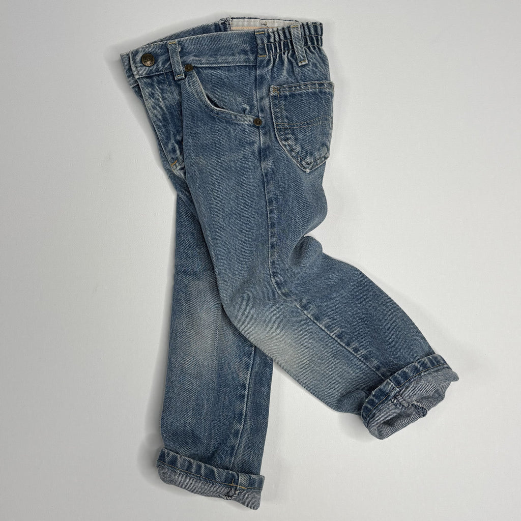 Vintage Lee Kids Denim Jeans  Elastic Waist Made in USA Blue