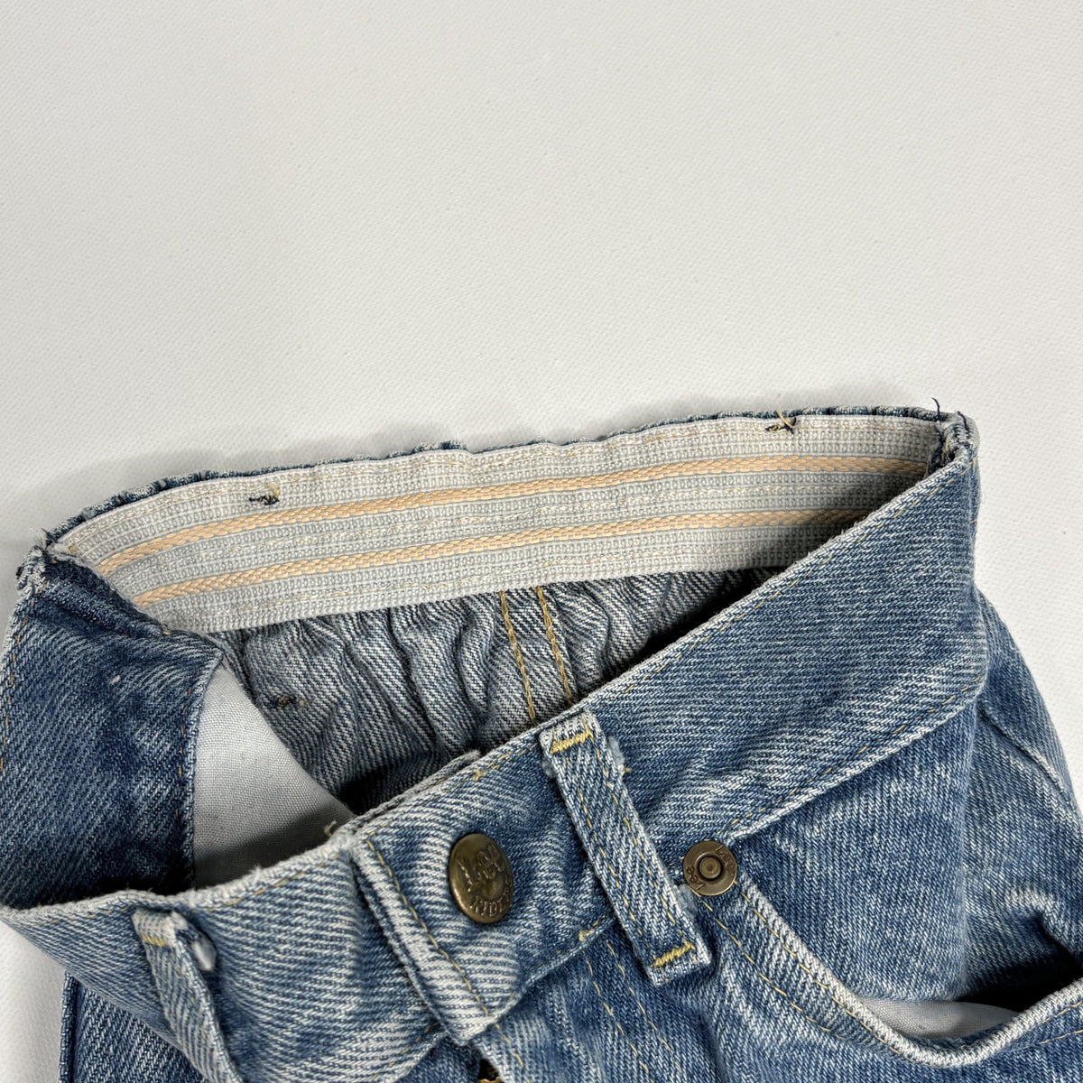 Vintage Lee Kids Denim Jeans  Elastic Waist Made in USA Blue