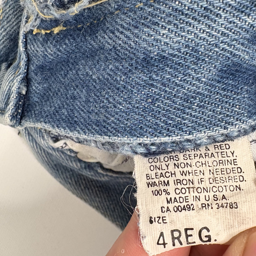 Vintage Lee Kids Denim Jeans  Elastic Waist Made in USA Blue