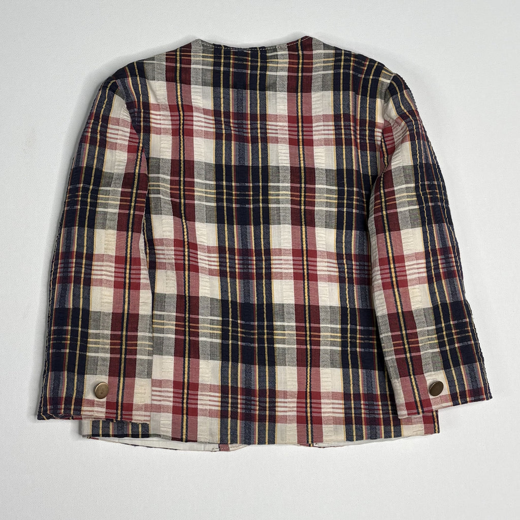 Vintage T3 Originals Kids Plaid Collarless Jacket Shacket