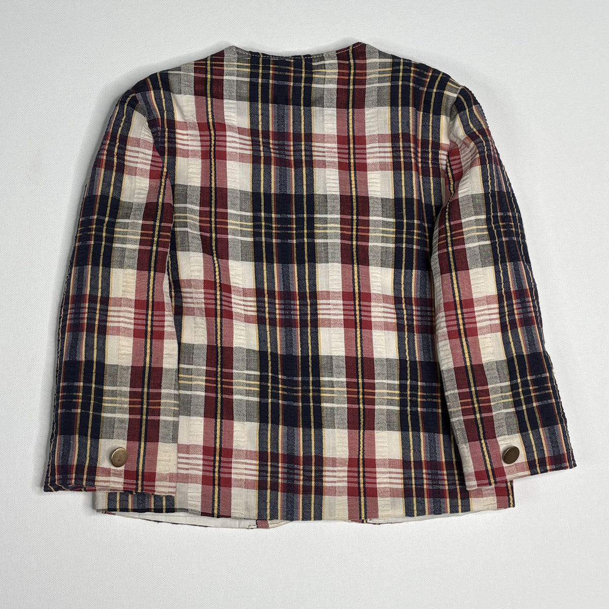 Vintage T3 Originals Kids Plaid Collarless Jacket Shacket