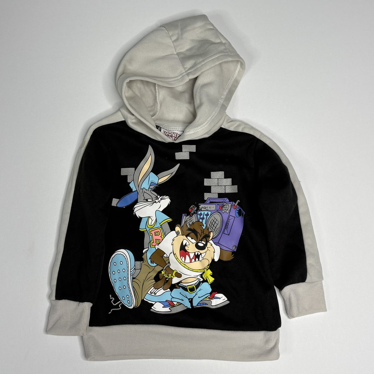 Vintage Looney Tunes Taz Bugs Bunny Colorblock Hoodie 2T