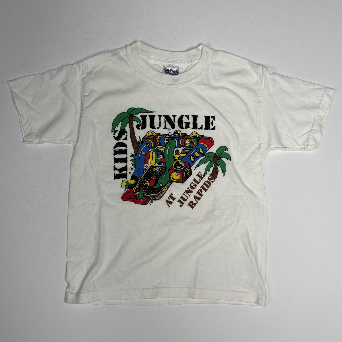 Gildan Ultra Cotton Youth XS White Jungle Rapids Kids TShirt