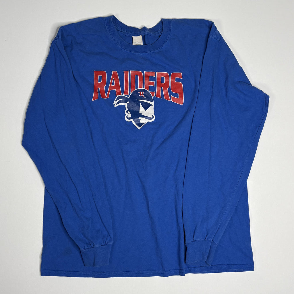 Gildan Ultra Cotton Raiders Long Sleeve Shirt Blue L