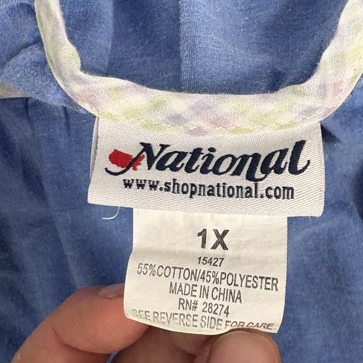 National Blue Ric Rac Patio House Dress Womens 1X