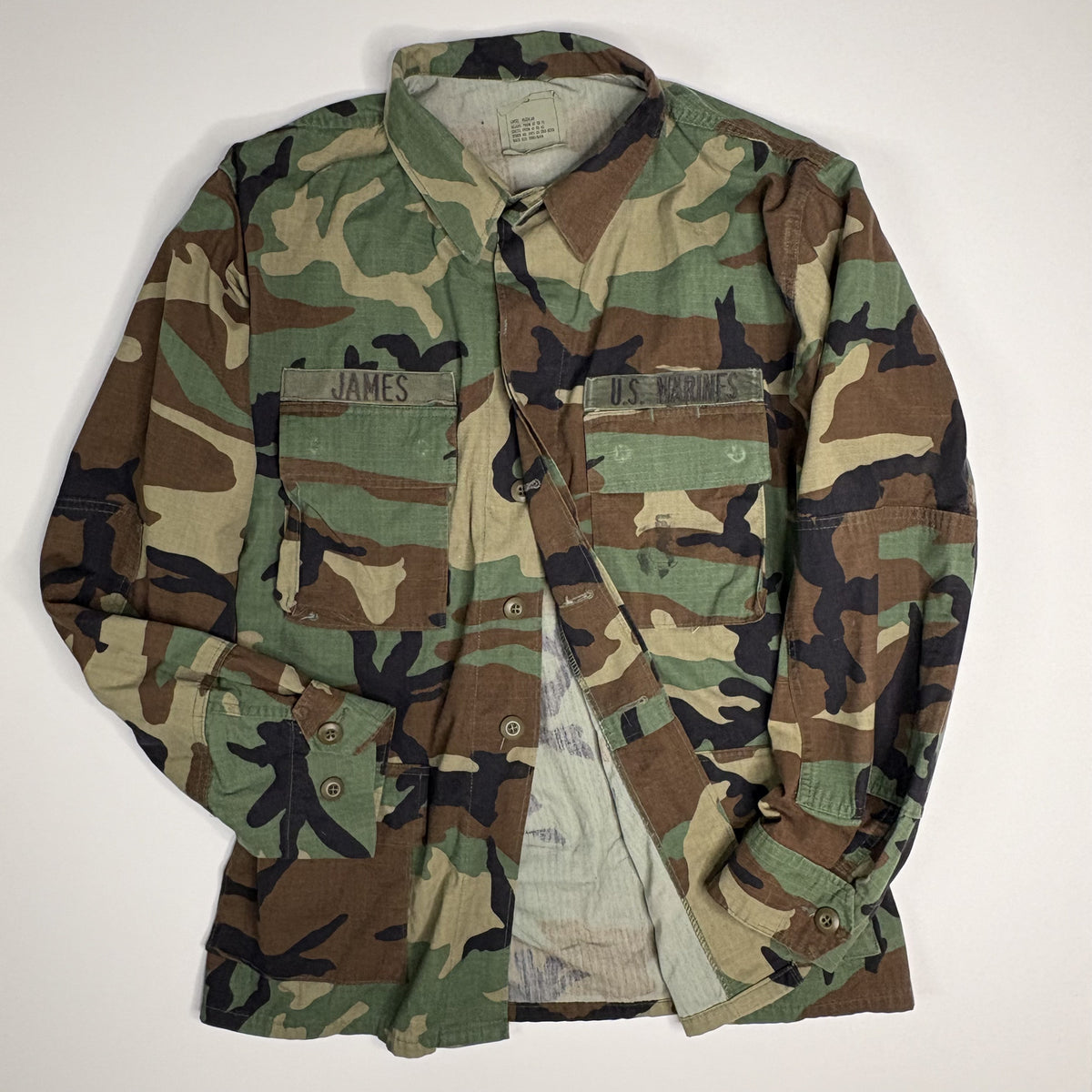 VTG USMC Woodland Camo BDU Field Jacket Large Regular