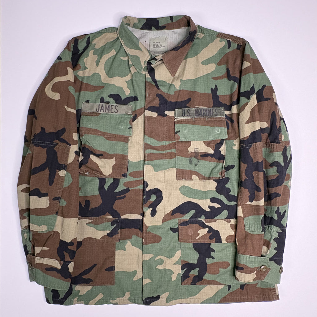VTG USMC Woodland Camo BDU Field Jacket Large Regular