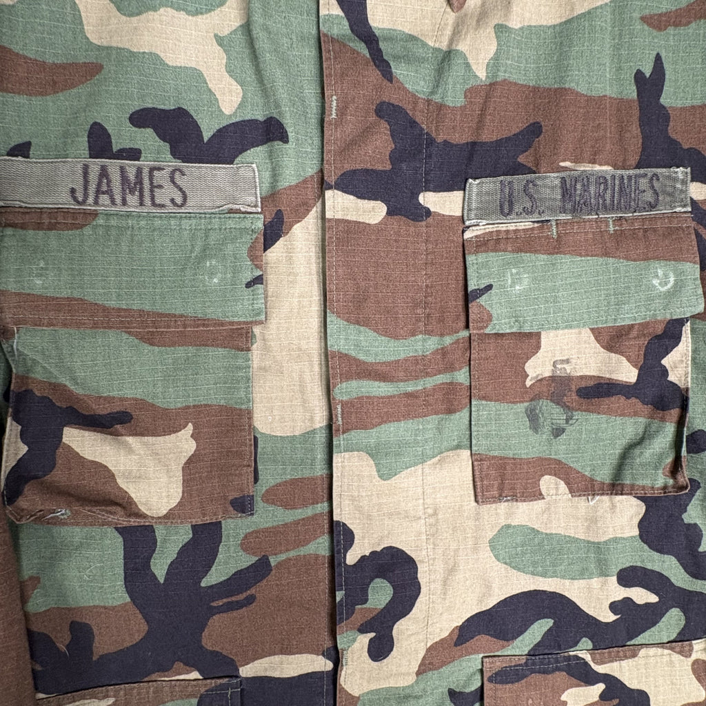 VTG USMC Woodland Camo BDU Field Jacket Large Regular