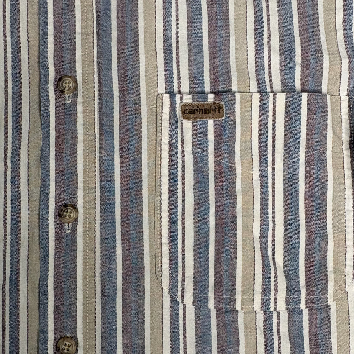 Carhartt Men's Short Sleeve Button-Up Striped Shirt