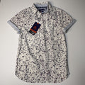 English Laundry Mens Small Blue Floral Short Sleeve Shirt
