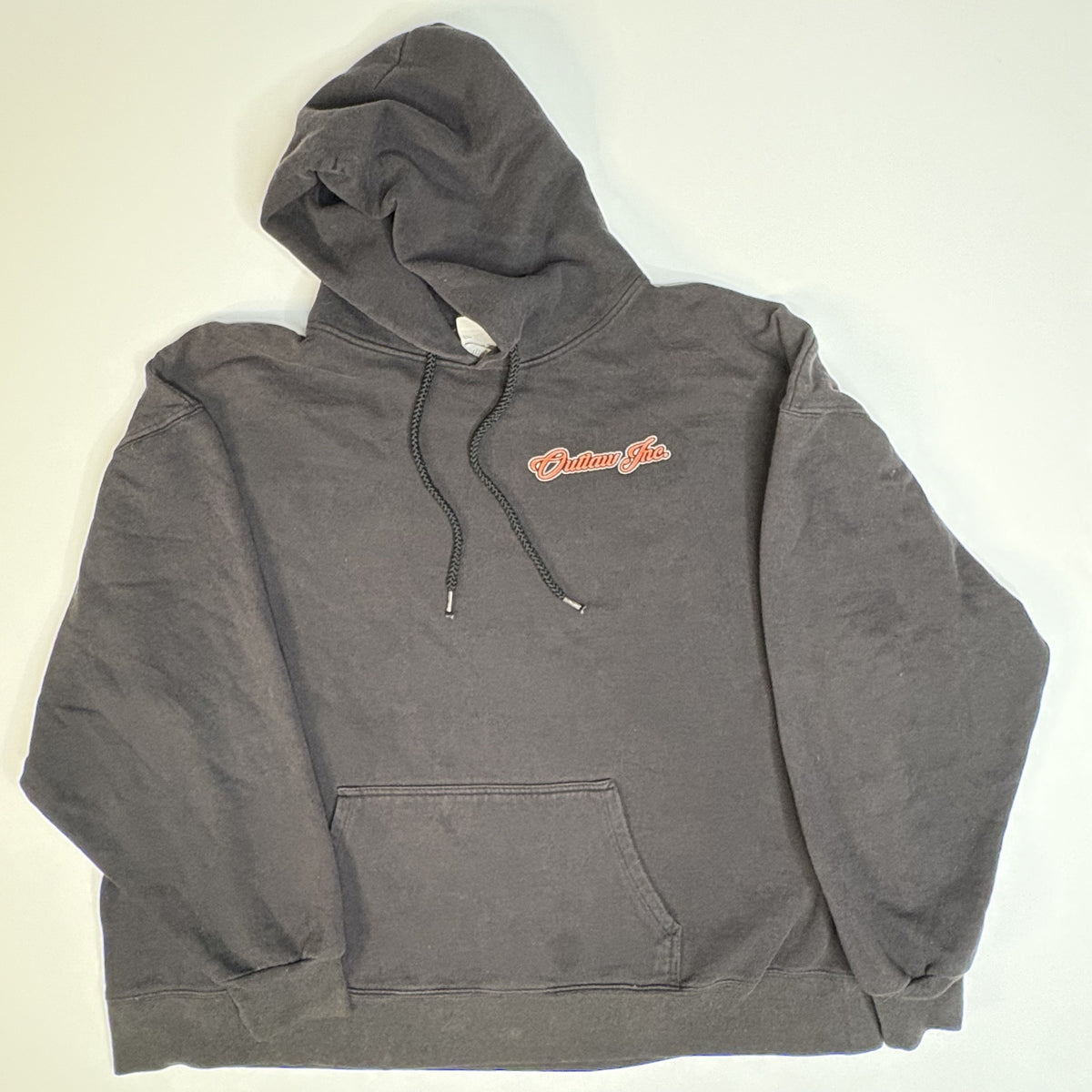 Hanes EcoSmart Custom Graphic Hoodie XL Y2K Streetwear Gray