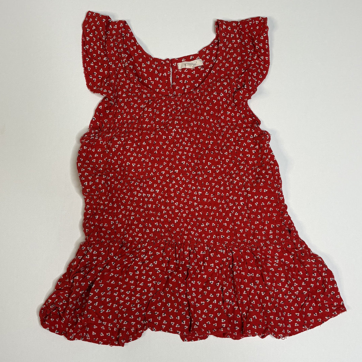 Sim & Sam Red Floral Print Short Sleeve Blouse Size S