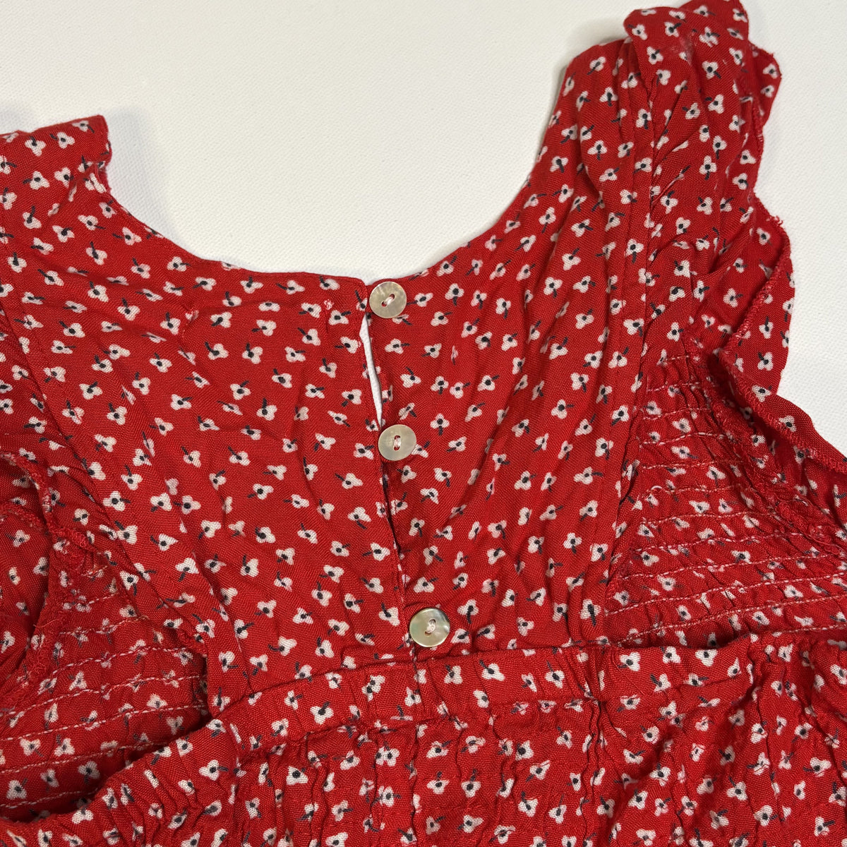 Sim & Sam Red Floral Print Short Sleeve Blouse Size S
