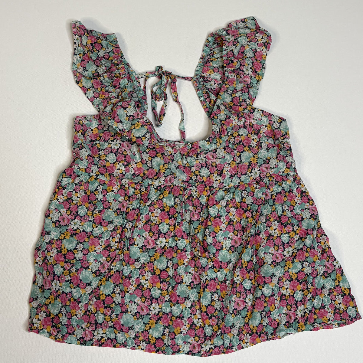Mine Medium Floral Ruffle Sleeve Top