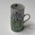 Vintage Enesco Irish Coffee Mug Shamrock Footed Ceramic Cup Japan