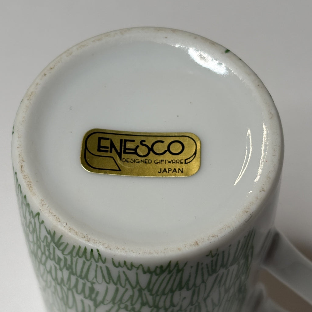 Vintage Enesco Irish Coffee Mug Shamrock Footed Ceramic Cup Japan
