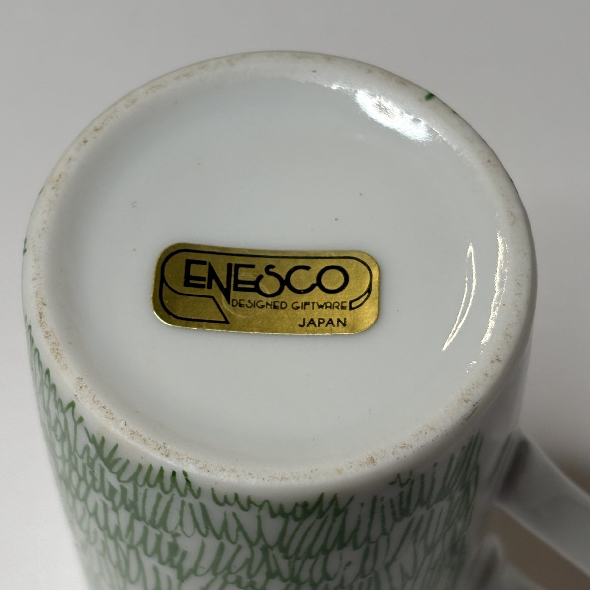 Vintage Enesco Irish Coffee Mug Shamrock Footed Ceramic Cup Japan