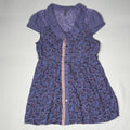 Free People Purple Floral Button Down Blouse Top S