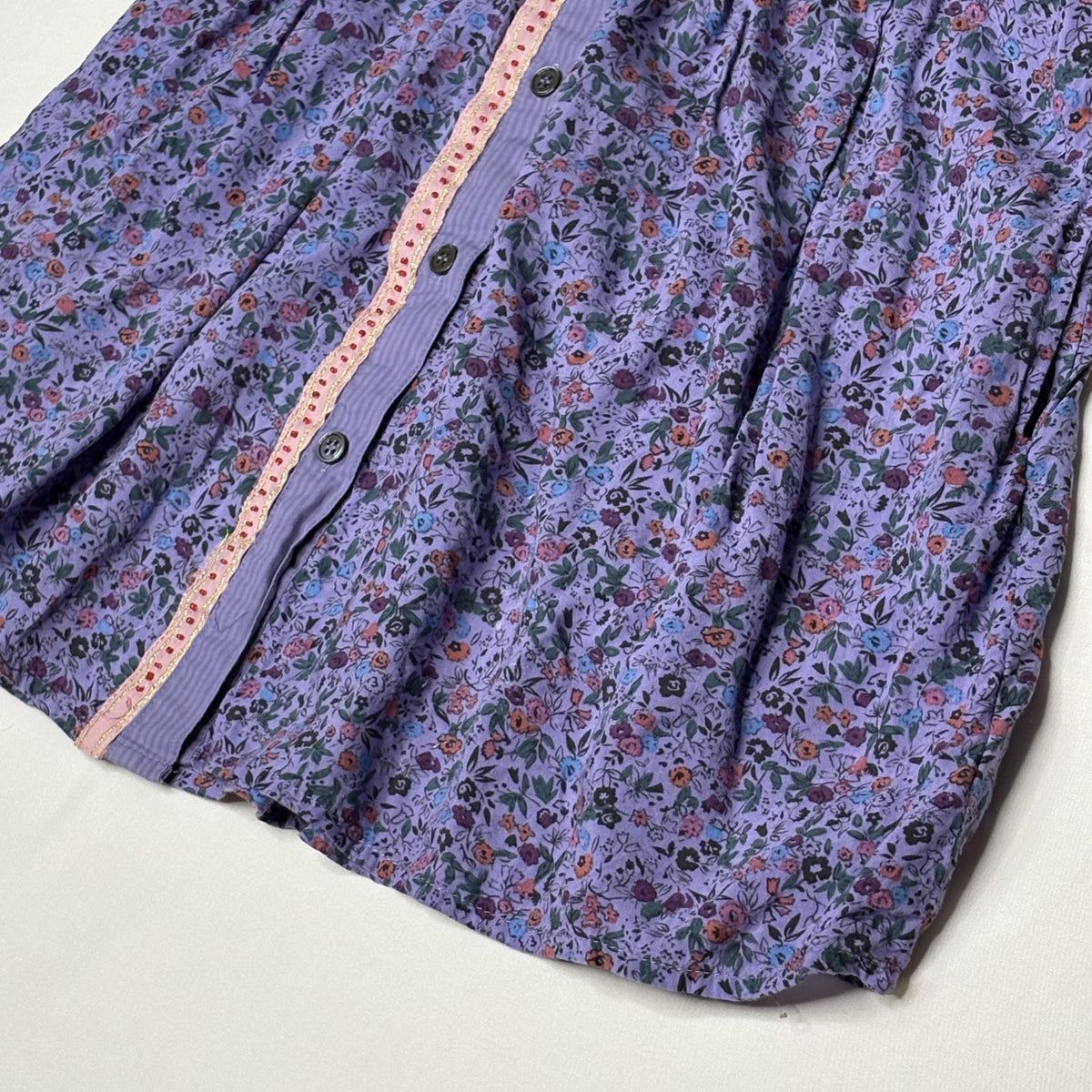 Free People Purple Floral Button Down Blouse Top S