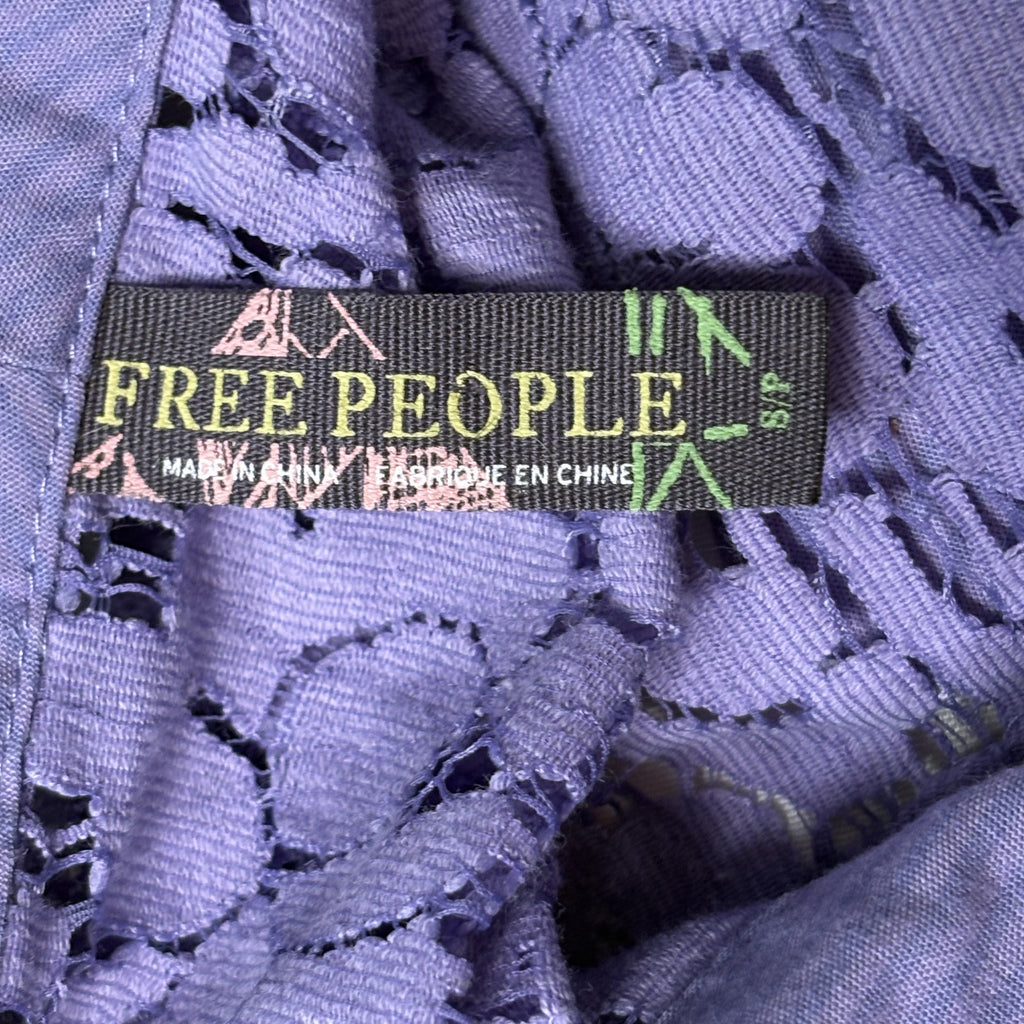 Free People Purple Floral Button Down Blouse Top S