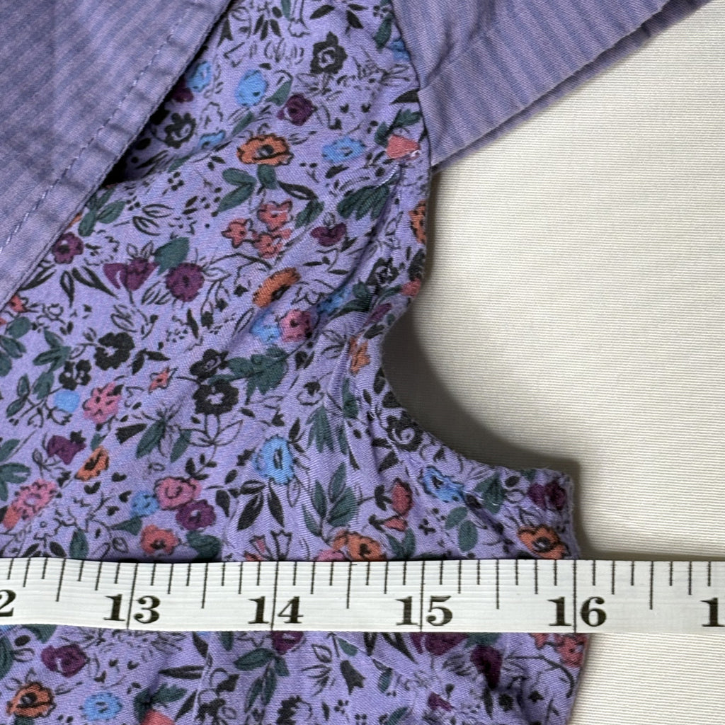 Free People Purple Floral Button Down Blouse Top S