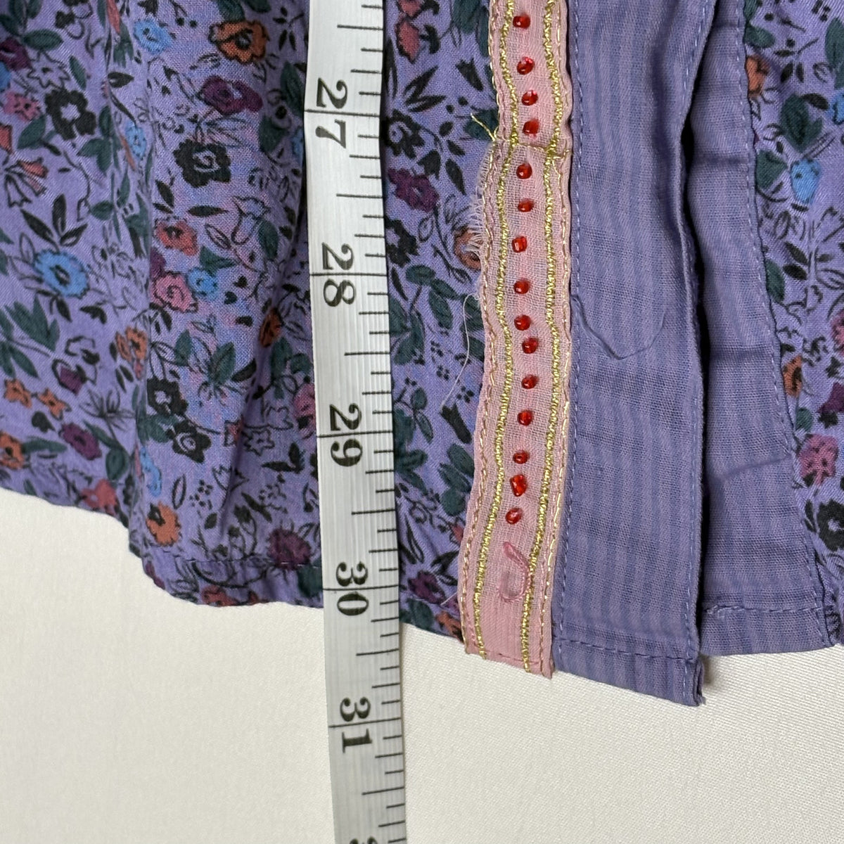 Free People Purple Floral Button Down Blouse Top S