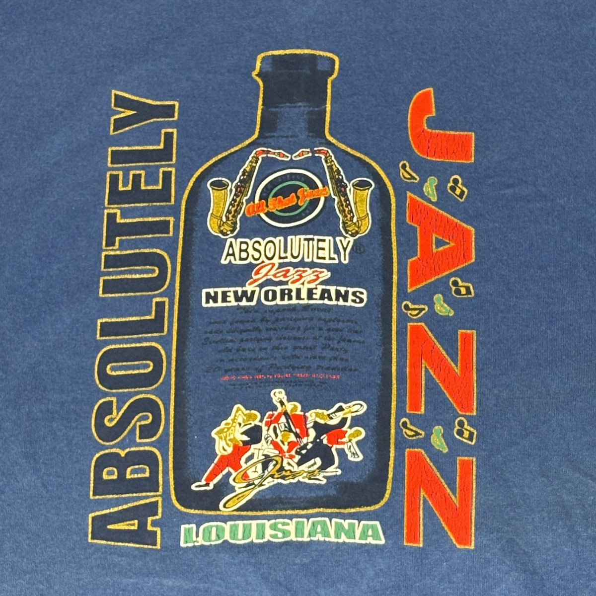 Vintage Absolutely Jazz Graphic Tee Shirt Made in Alabama