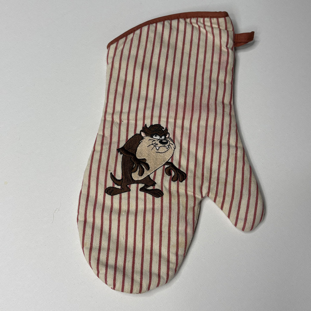 Vintage 1994 Looney Tunes Taz Striped Cotton Oven Mitt Potholder
