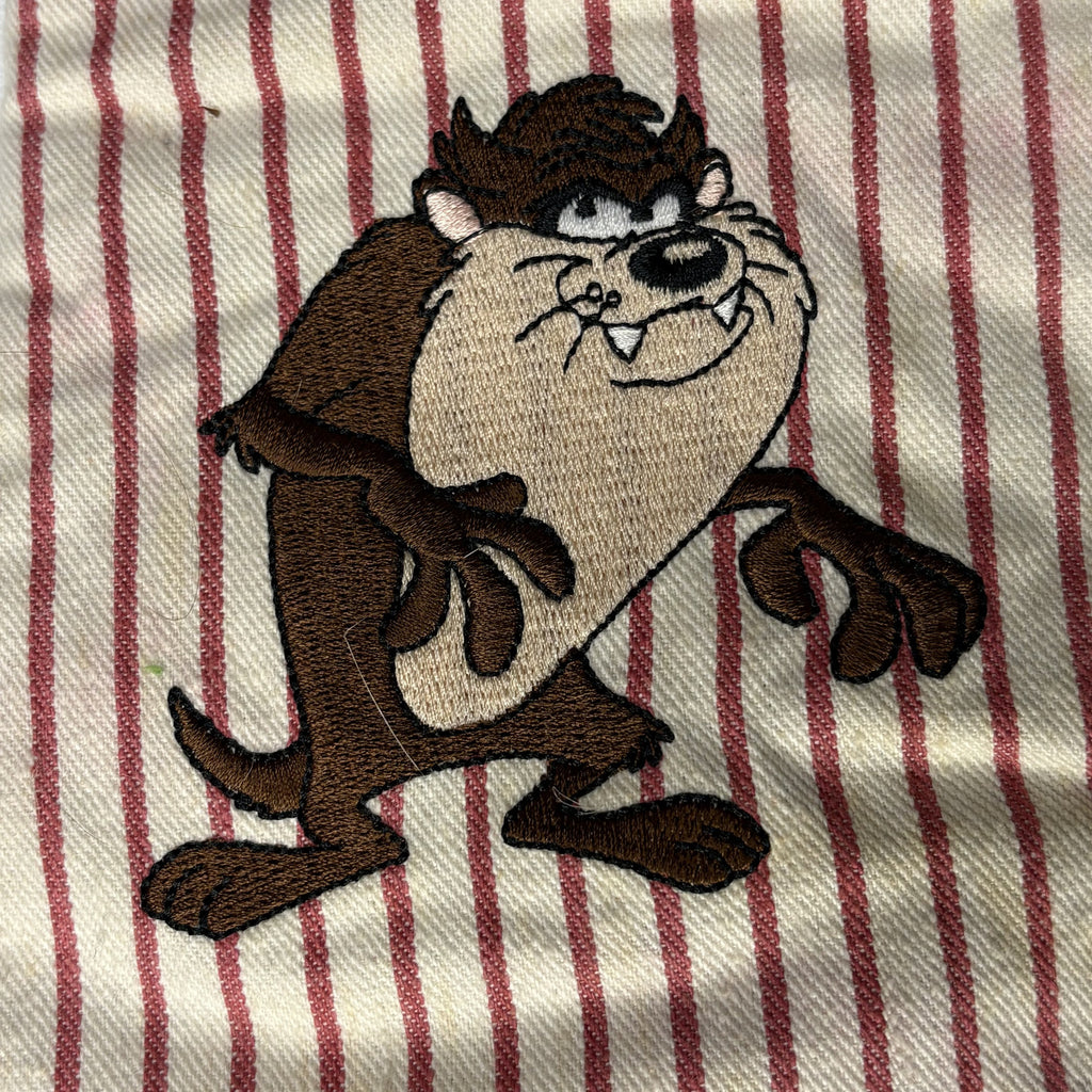 Vintage 1994 Looney Tunes Taz Striped Cotton Oven Mitt Potholder