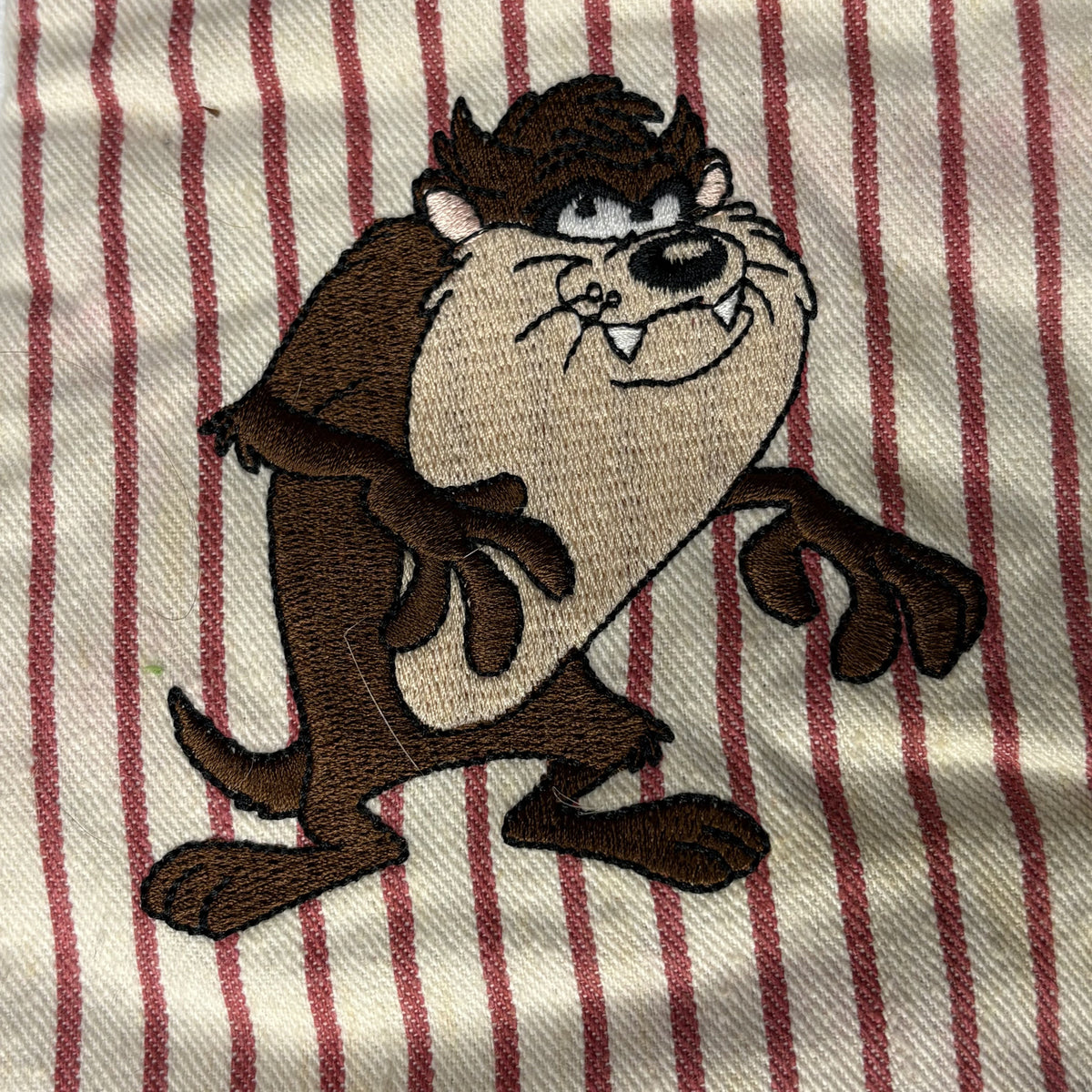 Vintage 1994 Looney Tunes Taz Striped Cotton Oven Mitt Potholder