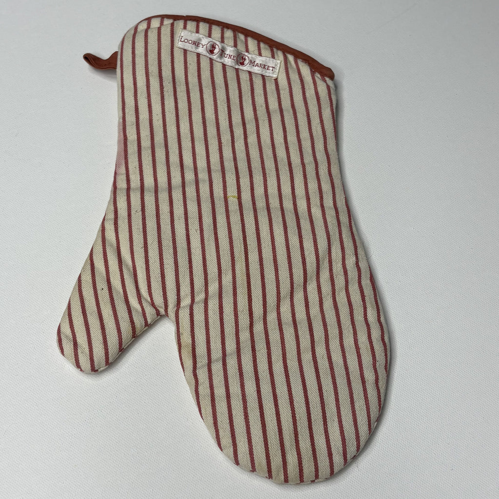 Vintage 1994 Looney Tunes Taz Striped Cotton Oven Mitt Potholder