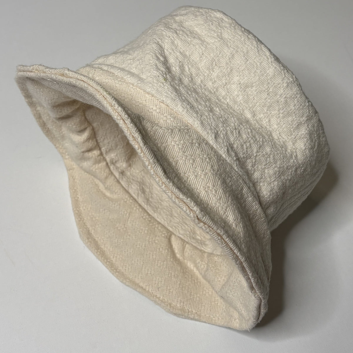 Textured Neutral Bucket Hat Cream Off White Casual Sun Hat