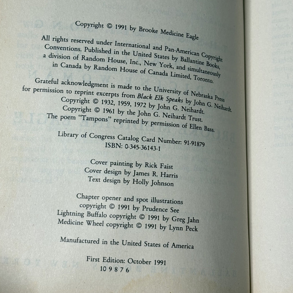 Buffalo Woman Comes Singing by Brooke Medicine Eagle - First Edition 1991