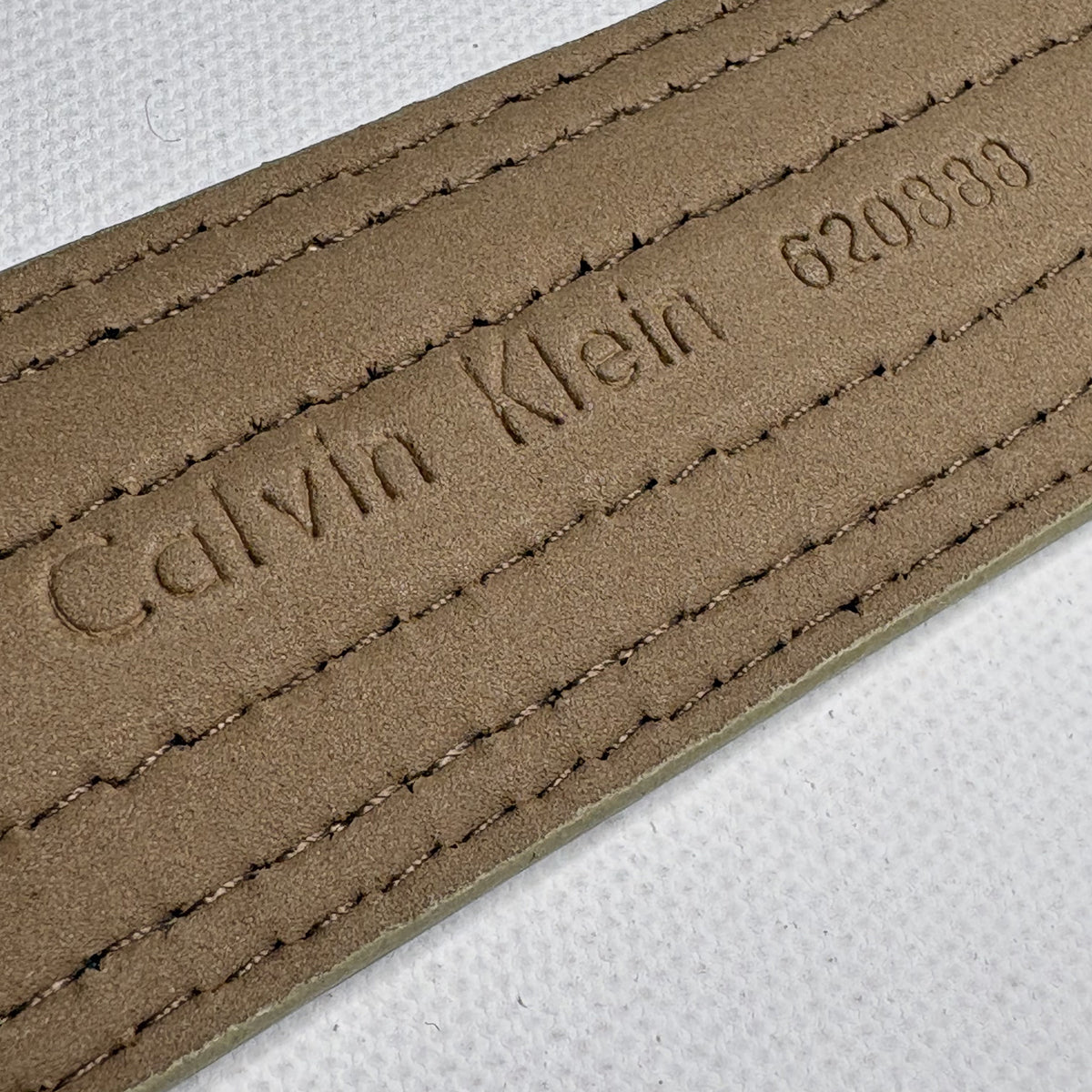 Calvin Klein Leather Belt Silver Buckle
