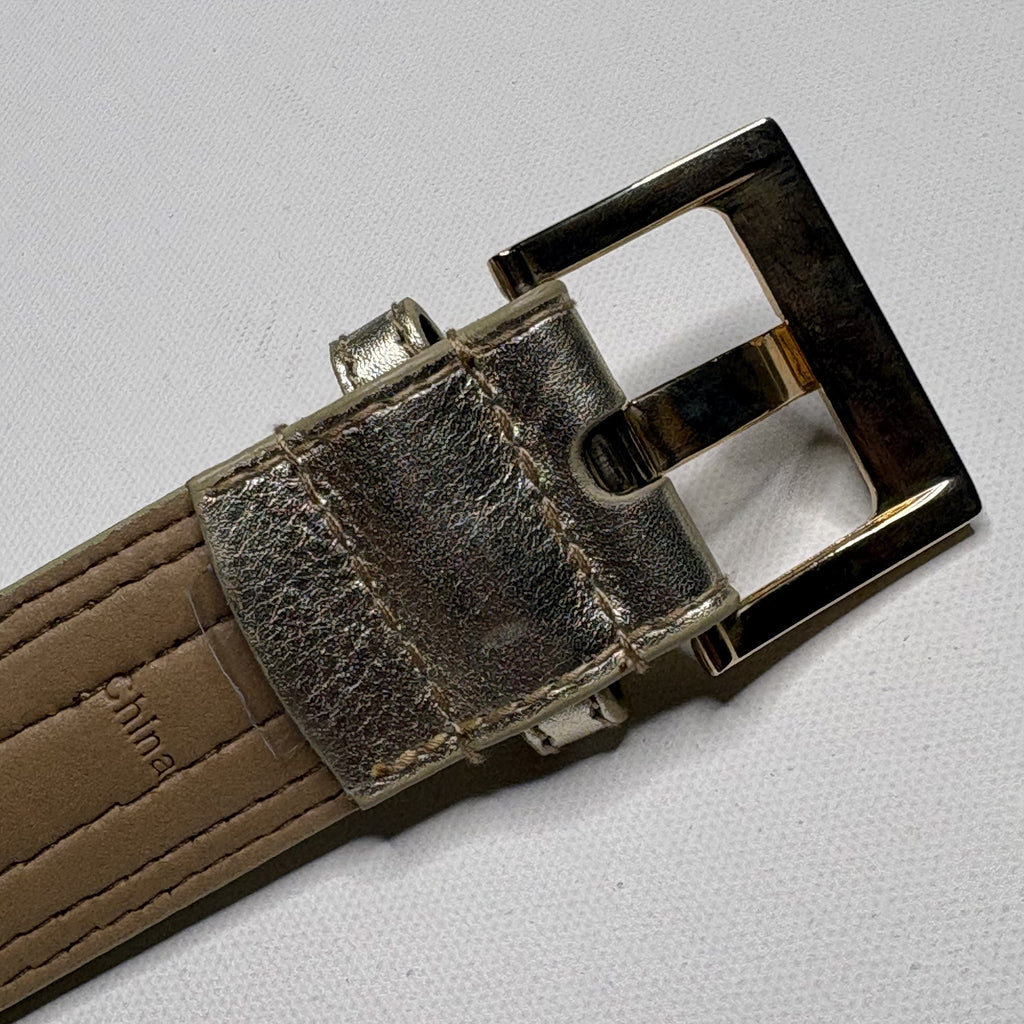 Calvin Klein Leather Belt Silver Buckle