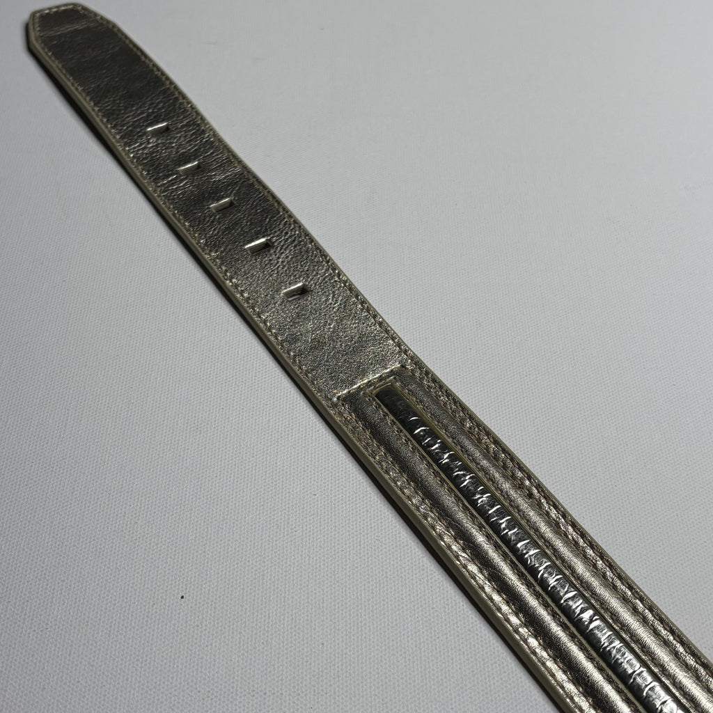 Calvin Klein Leather Belt Silver Buckle