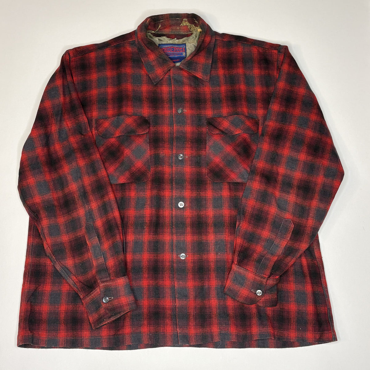 Vintage Ponderosa Red Black Plaid Wool Shirt Jacket