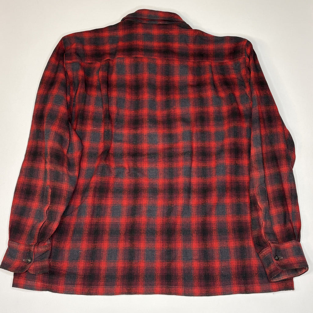 Vintage Ponderosa Red Black Plaid Wool Shirt Jacket