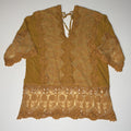 Mind Set by XCVI Women's Lace Detail Blouse Size S Mustard