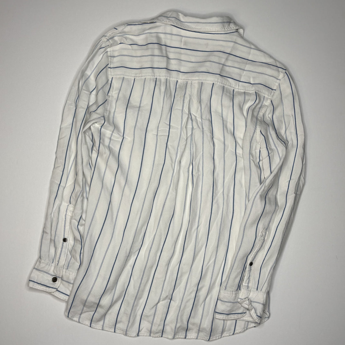 Jachs Girlfriend Women's Medium White Blue Stripe Rayon Long