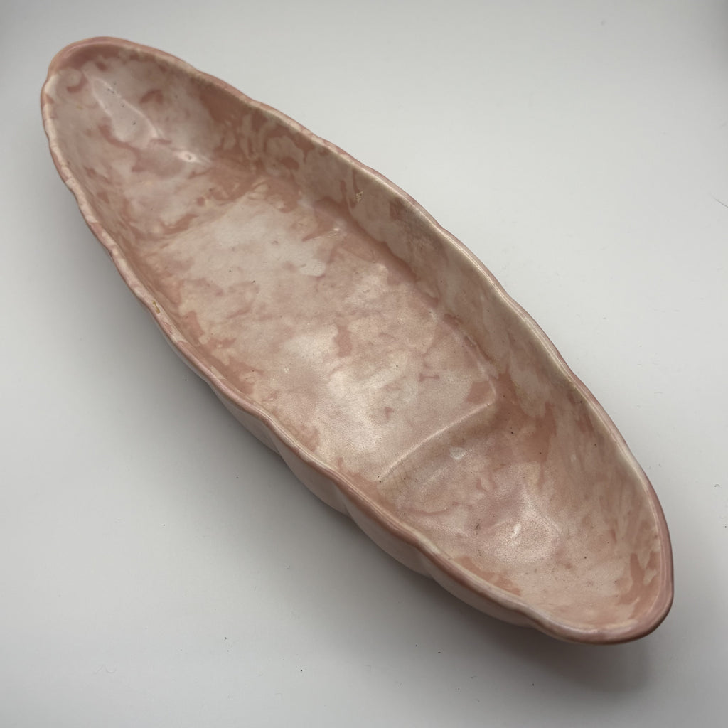 Vintage USA Pink Marbled Freeform Ceramic Tray