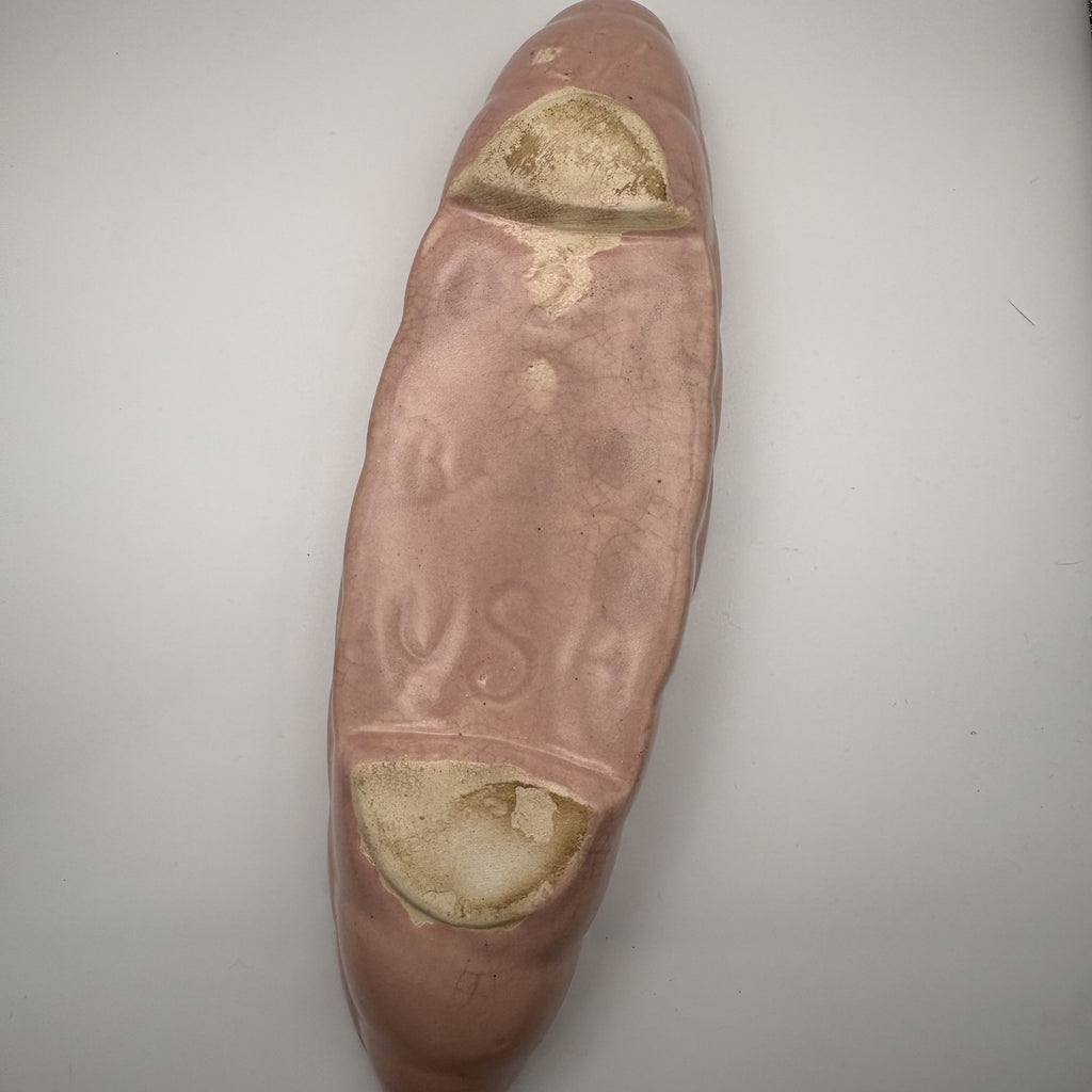 Vintage USA Pink Marbled Freeform Ceramic Tray