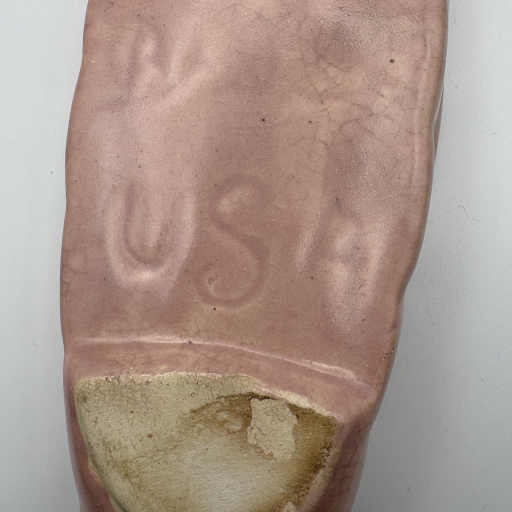 Vintage USA Pink Marbled Freeform Ceramic Tray