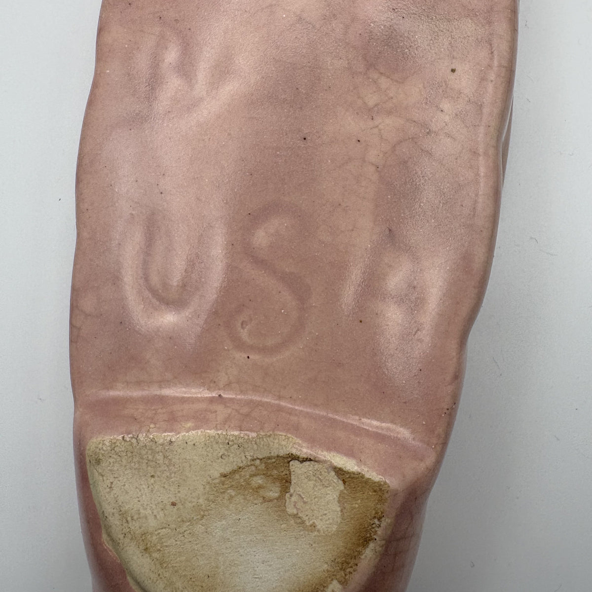 Vintage USA Pink Marbled Freeform Ceramic Tray