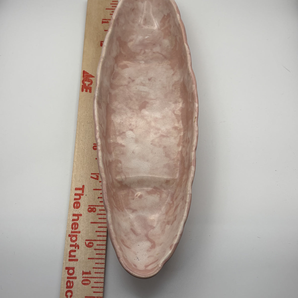 Vintage USA Pink Marbled Freeform Ceramic Tray